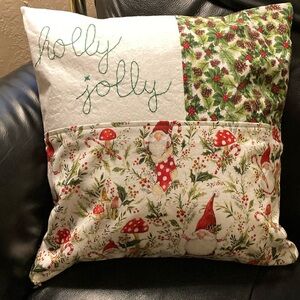 Christmas Pillow Cover Holly Jolly Christmas Gnomes